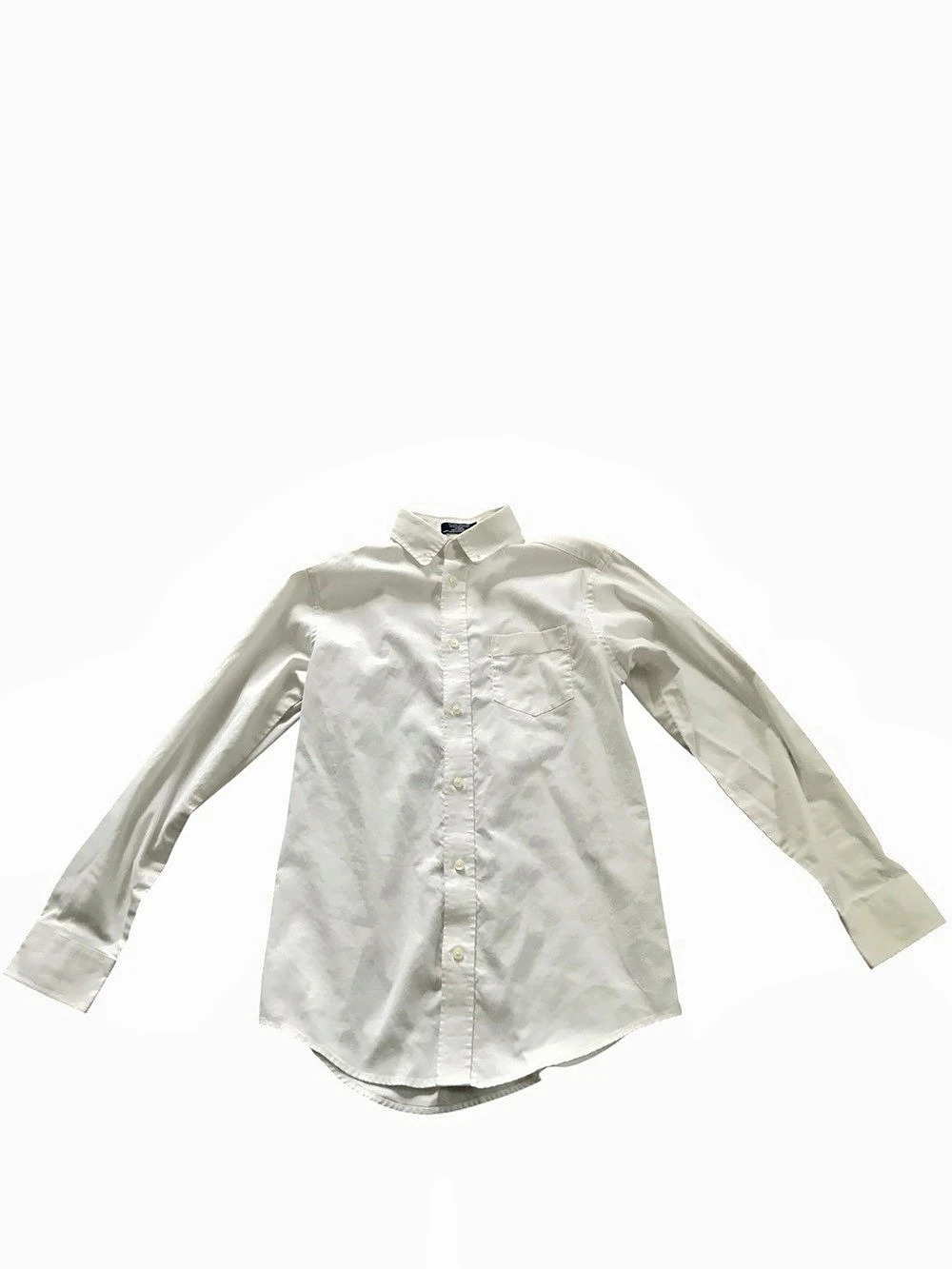 IZOD Boys Long Sleeve Stretch Dress Shirt Casual Button Down Shirt White Size L